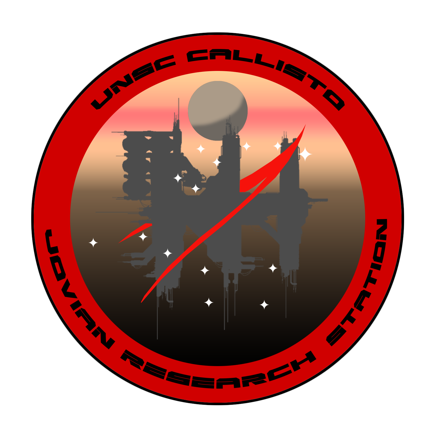 UNSC Callisto - Mission patch for workers stationed on the UNSC Callisto Orbital Research station. Vector version available upon request.