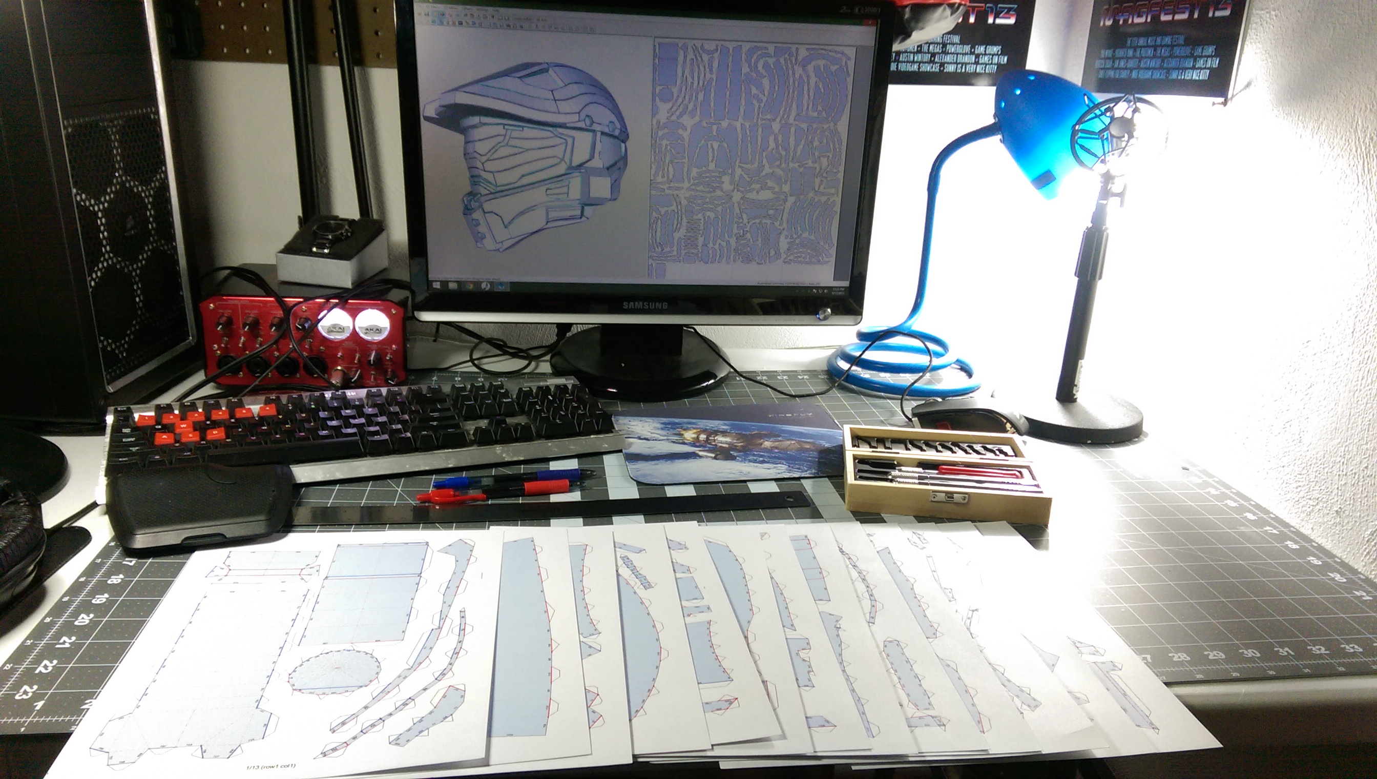 13 pages of tracing and pre-scoring for my first Mk vii helmet build.
Ow ow ow....