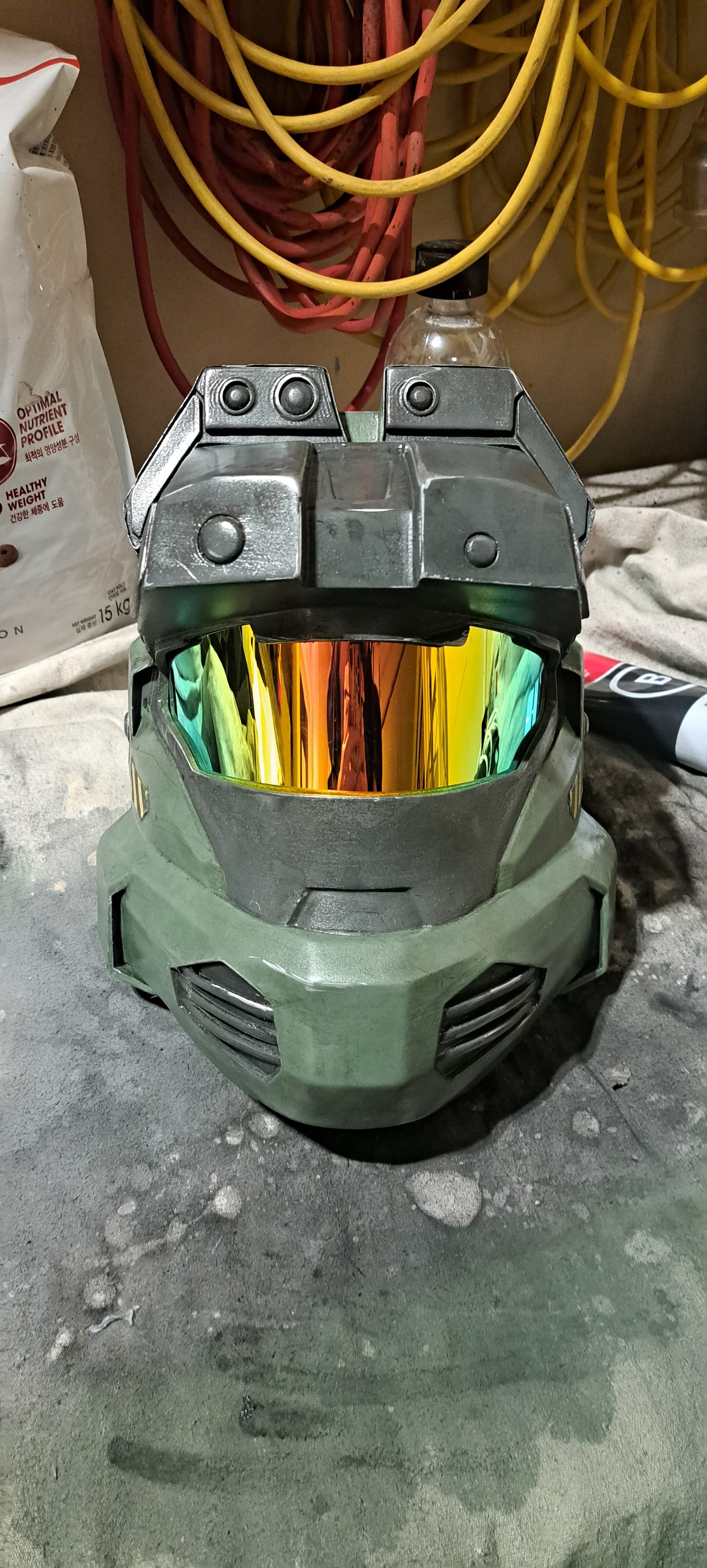 Completed helmet (front view)